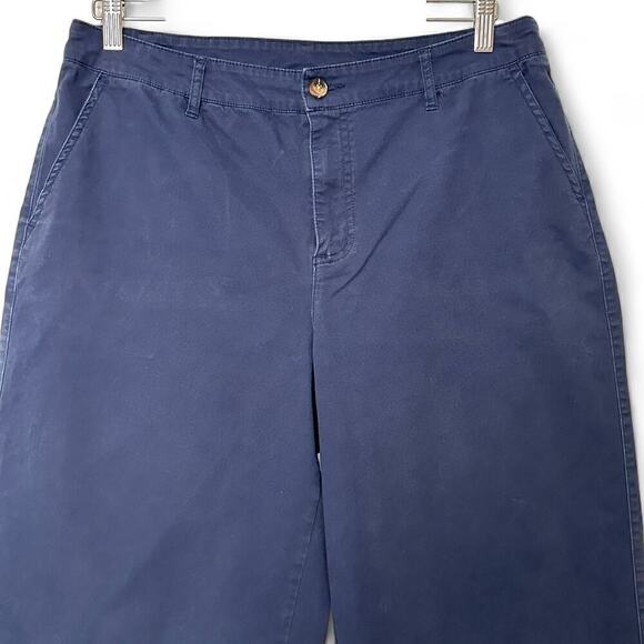 Denim and Co. Easywear Twill Cropped Wide Leg Pants Navy (14) - Picture 3 of 12